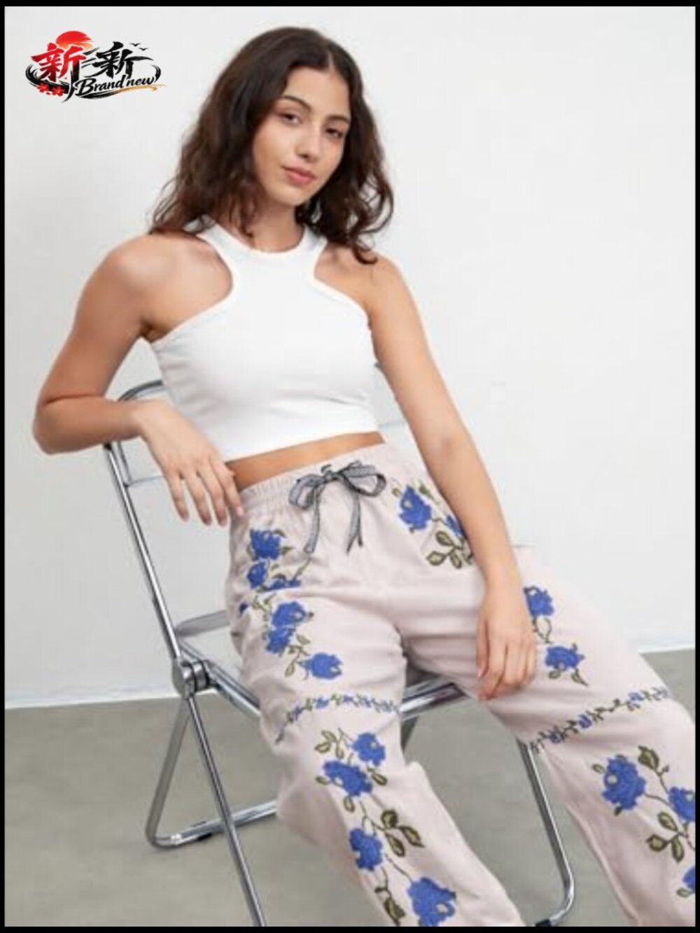 Mid Rise Barrel Jeans Embroidered Wide Leg Denim Pants Boyfriend Baggy Pockets - Picture 4 of 7